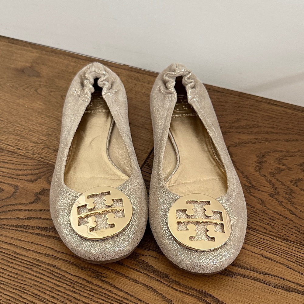 Tory Burch Metallic Gold Flats